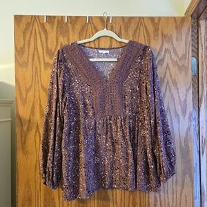 Women's Purple Floral Top